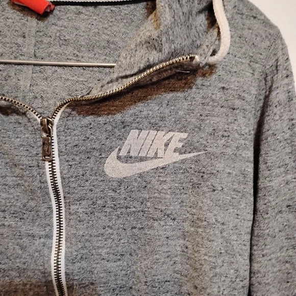 Nike Kids Gray Zip-Up Natural Soft Cotton & Polyester Hoodie S - Picture 4 of 9
